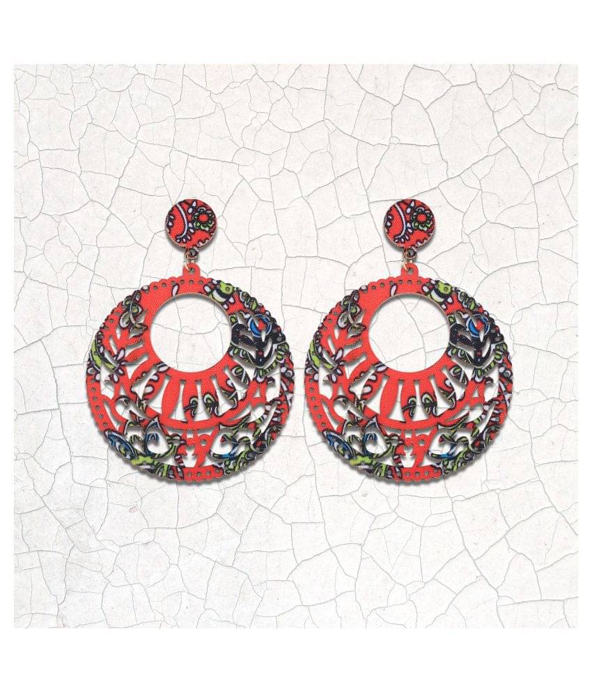     			SILVER SHINE Stylish Designer Light Weight Wooden Earrings For Girls and Women …