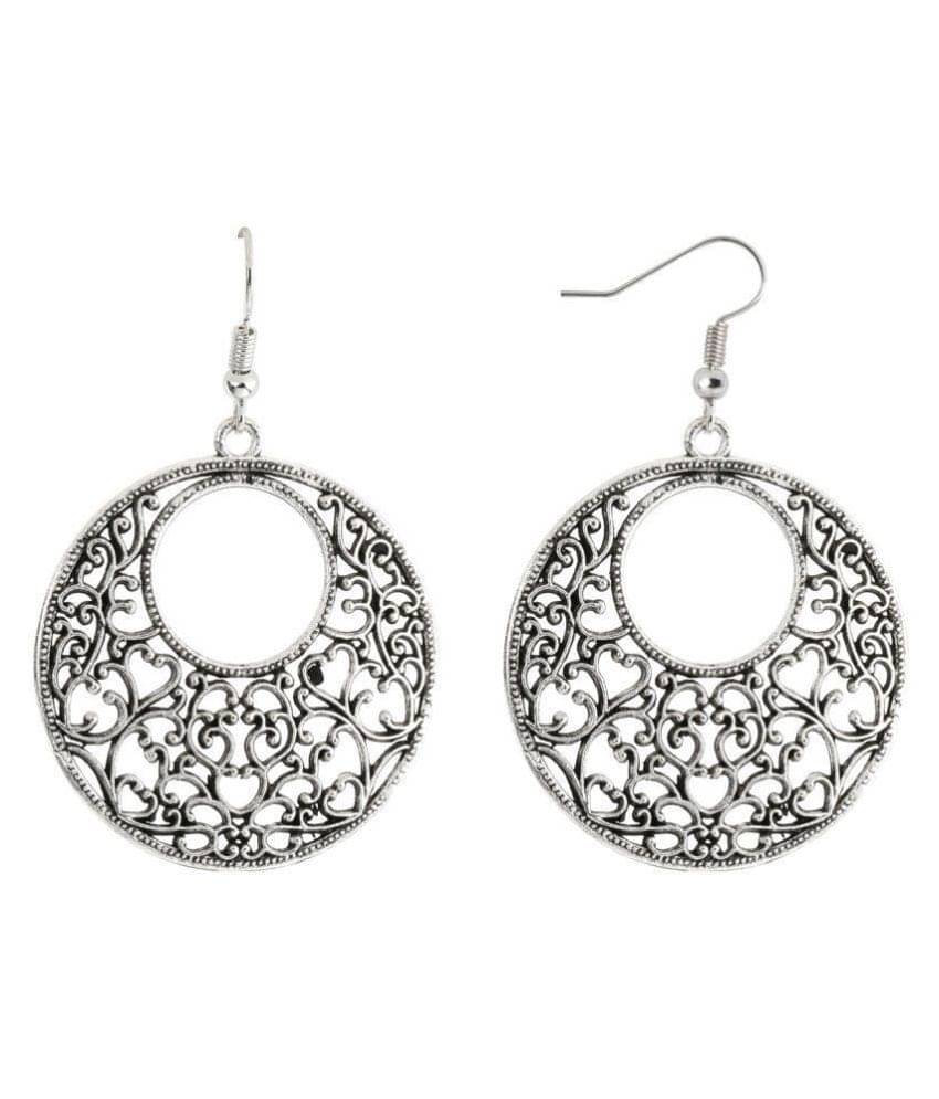 Silver Shine Eye-Catching Silver Attractive Mughal Desgin Drop Earring For Women Silver Shine Eye-Catching Silver Attractive Mughal Desgin Drop Earring For Women