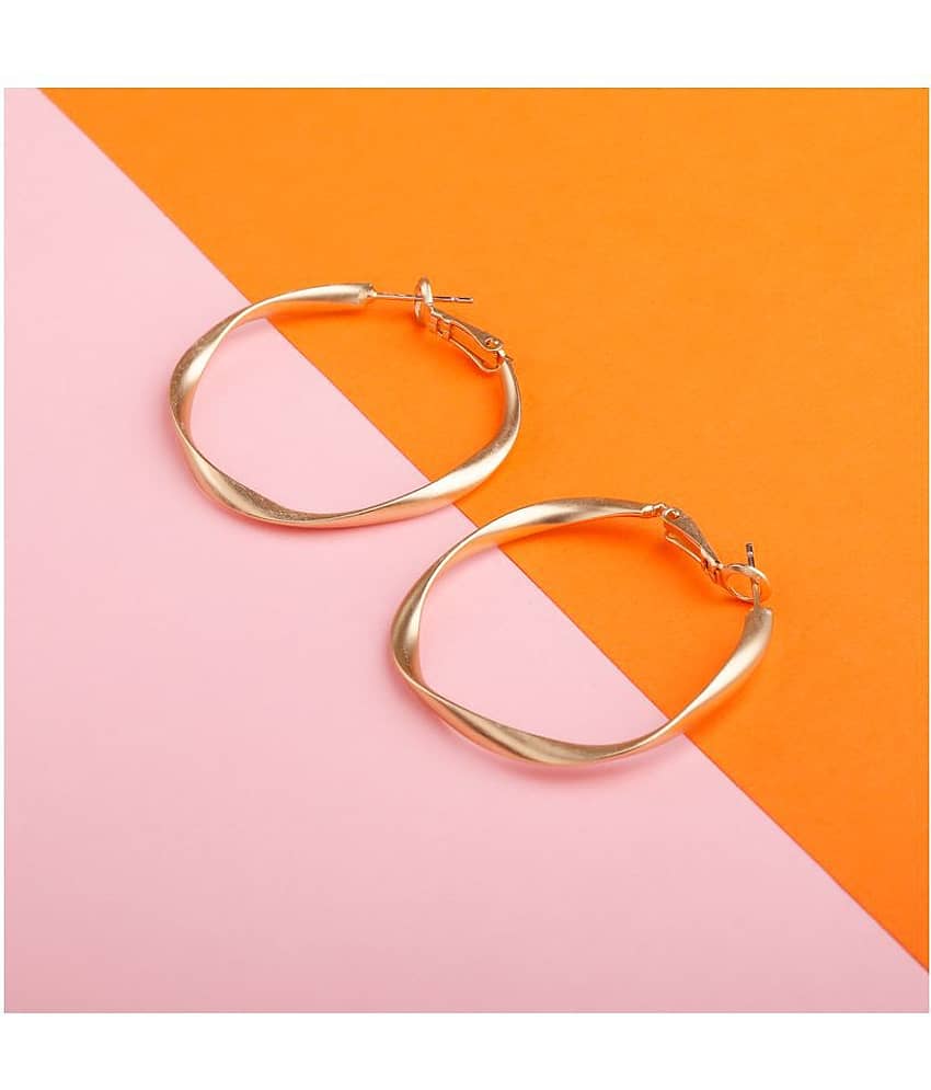 Silver Shine Facinating Gold Polish Bali Round Hoop Earring For Women - Earrings | Buy online on ZillyBuy