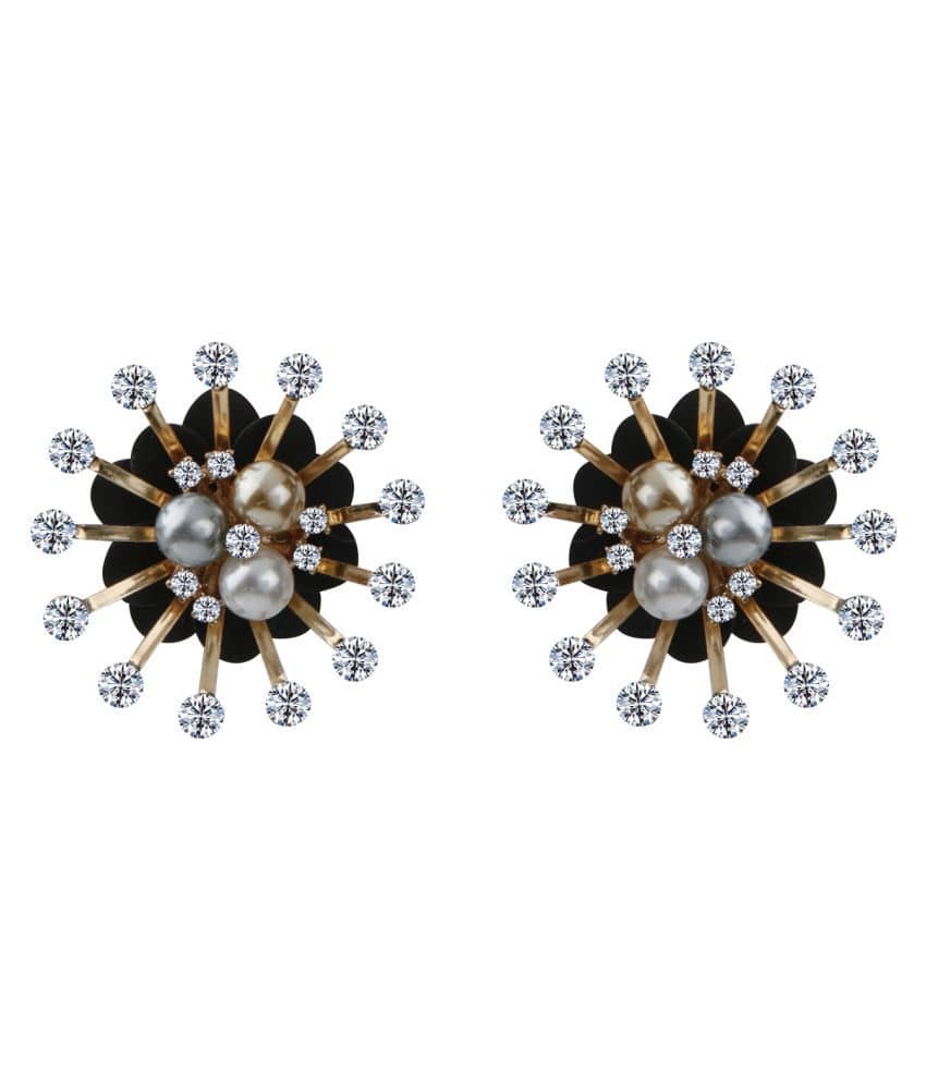 Silver Shine - Golden Stud Earrings ( Pack of 1 ) - Earrings | Buy online on ZillyBuy