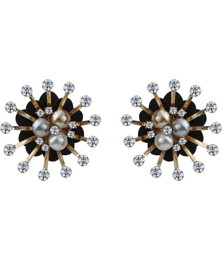 Silver Shine - Golden Stud Earrings ( Pack of 1 ) - Earrings | Buy online on ZillyBuy
