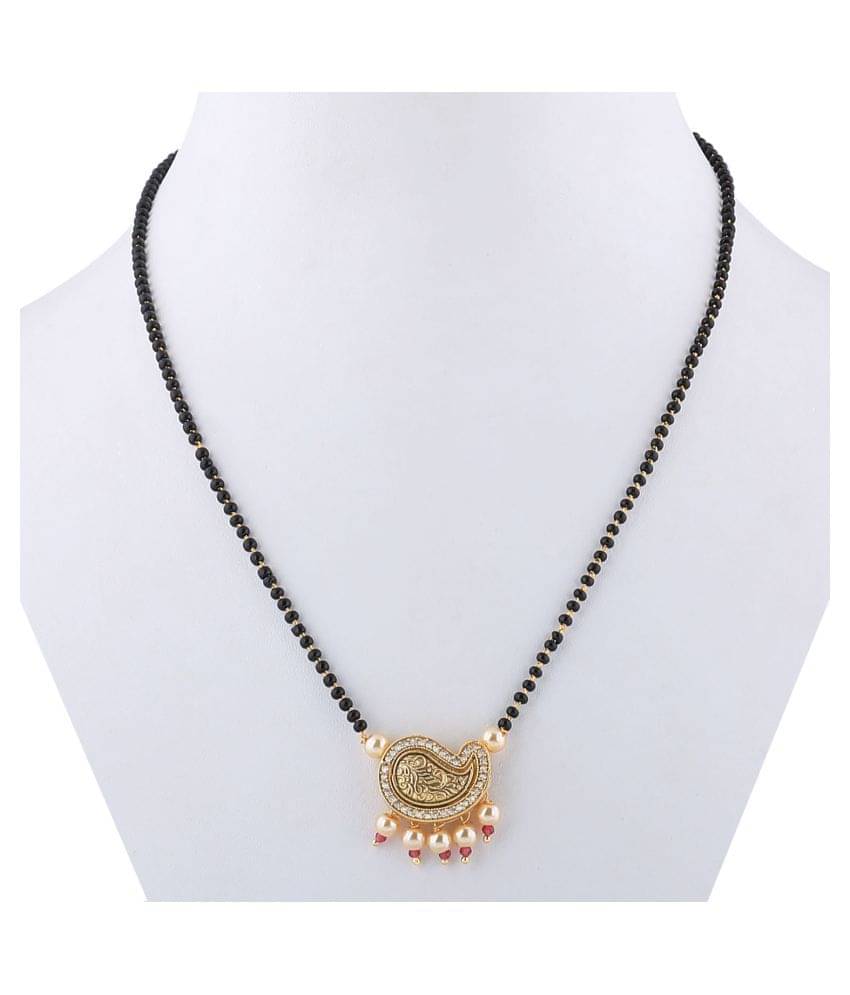 SILVER SHINE Gold Plated Party Wear Designer Pandent Mangalsutra For Women SILVER SHINE Gold Plated Party Wear Designer Pandent Mangalsutra For Women