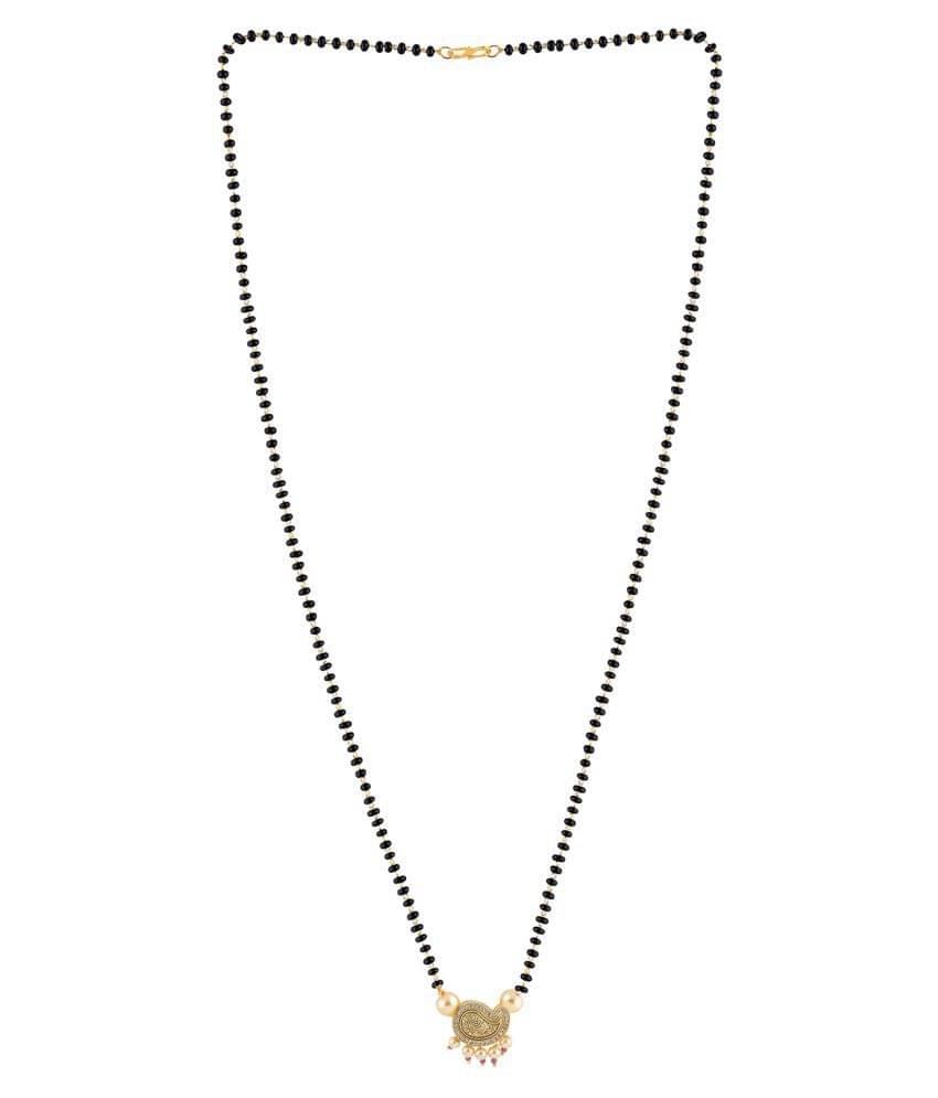     			SILVER SHINE Gold Plated Party Wear Designer Pandent Mangalsutra For Women