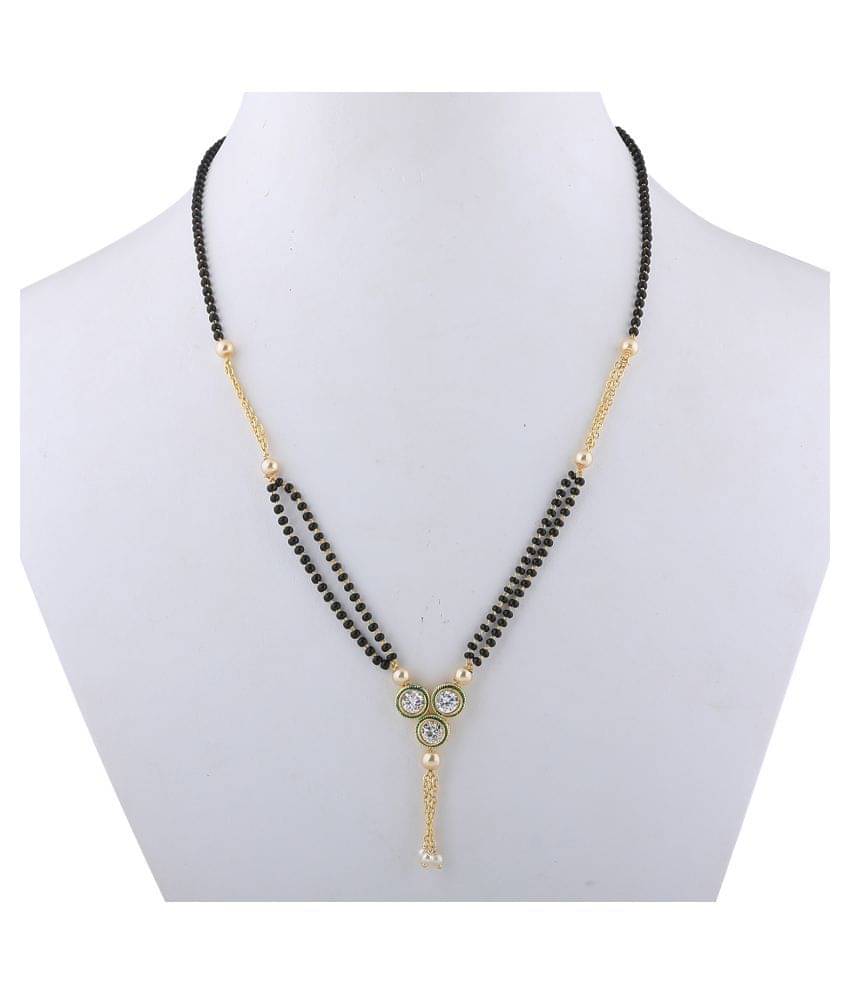     			SILVER SHINE Traditional Gold Plated Designer Pandent Mangalsutra For Women