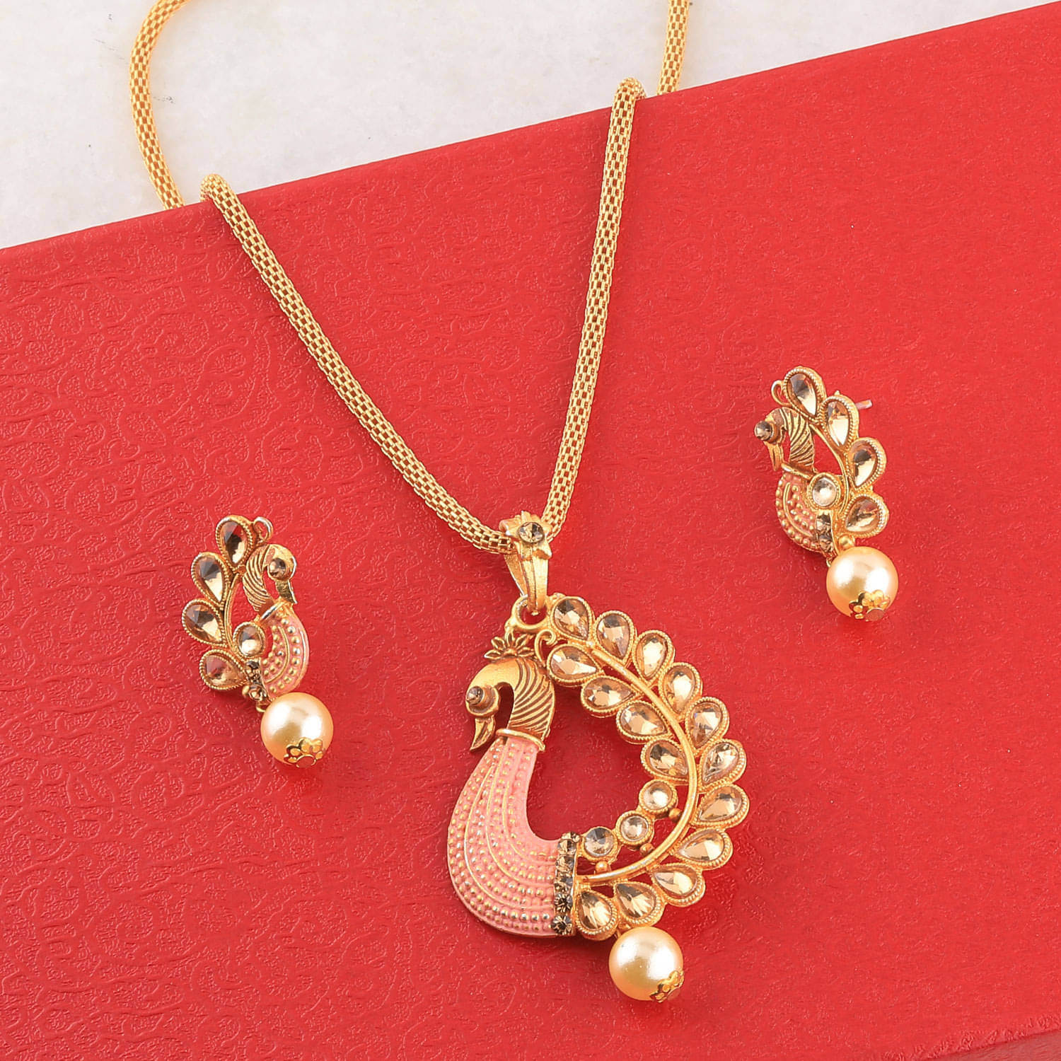 SILVERSHINE Attractive Stylish gold Plated Peacock Designer Pendant For Women Girl SILVERSHINE Attractive Stylish gold Plated Peacock Designer Pendant For Women Girl