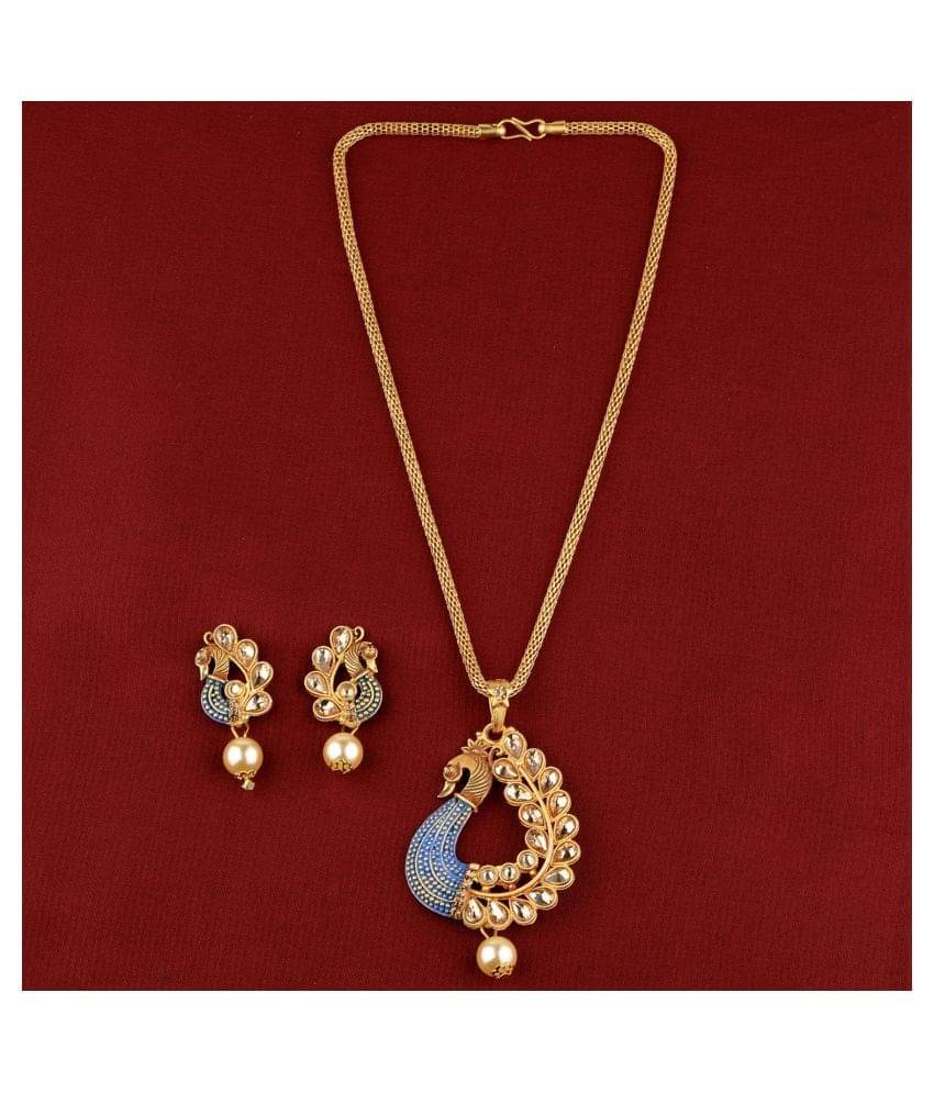 Silver Shine - Blue Pendant set ( Pack of 1 ) Silver Shine - Blue Pendant set ( Pack of 1 )