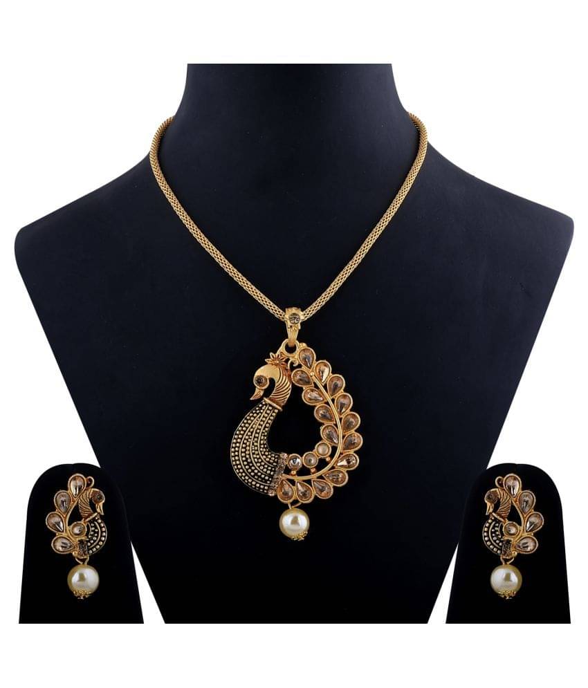 SILVERSHINE Delicate gold Plated Peacock Designer Pendant For Women Girl     			SILVERSHINE Delicate gold Plated Peacock Designer Pendant For Women Girl