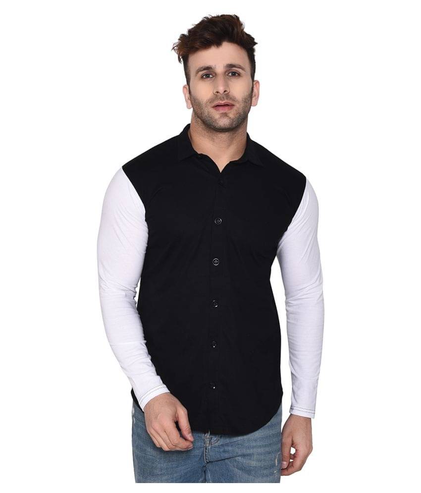 Tfurnish Cotton Blend Black Shirt     			Tfurnish Cotton Blend Black Shirt