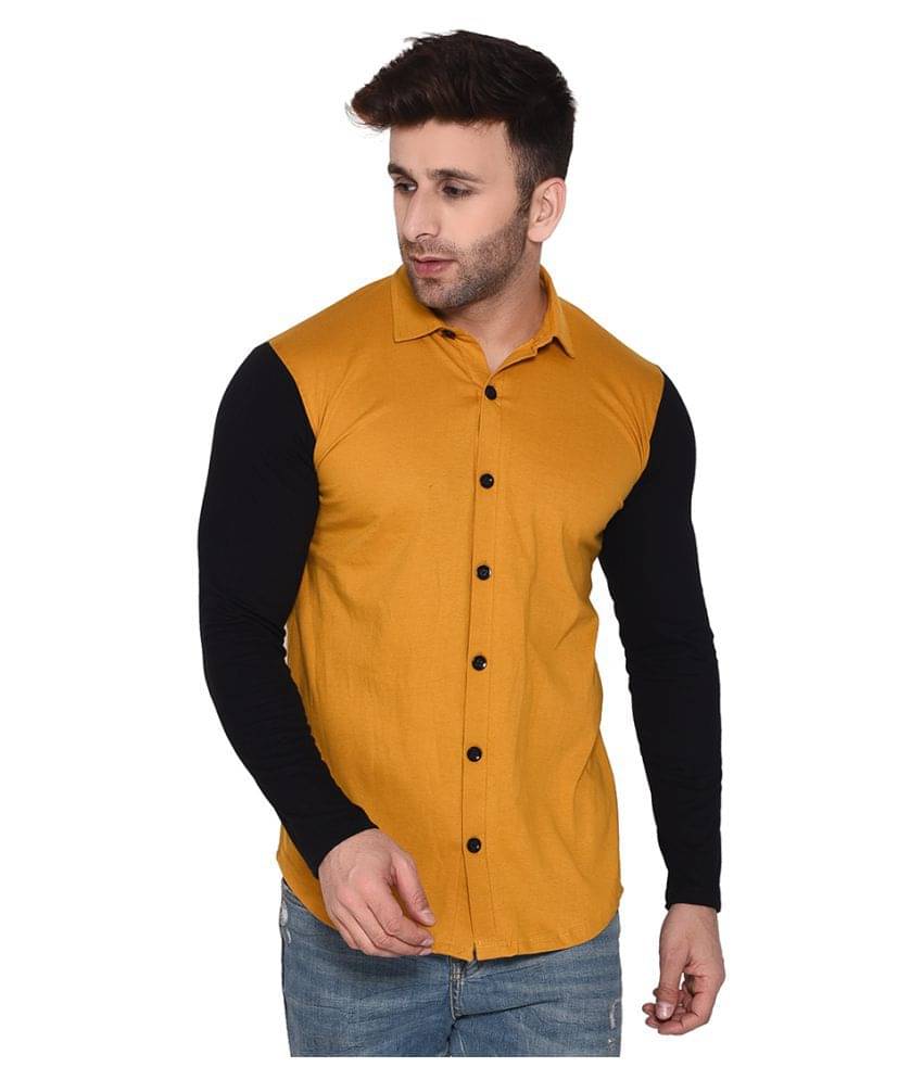     			Tfurnish Cotton Blend Gold Shirt