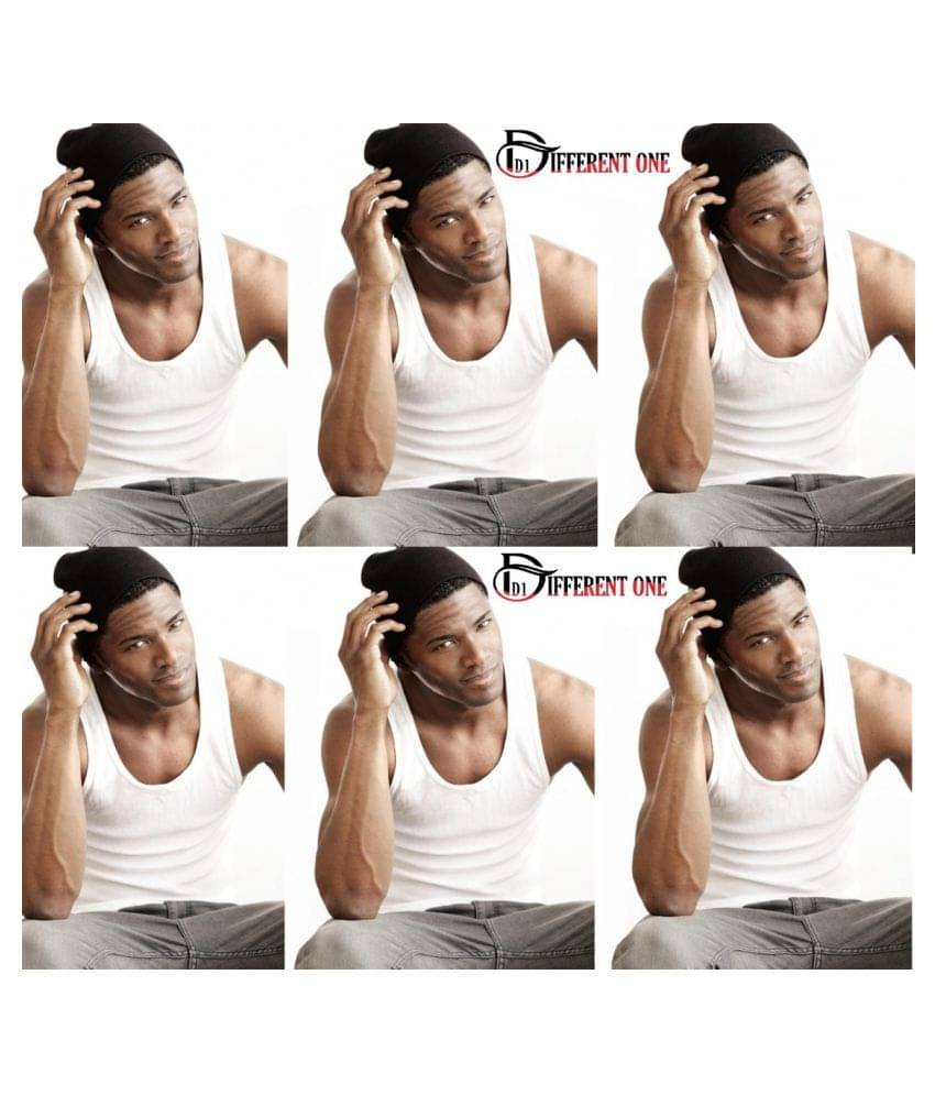     			D1 DIFFERENT ONE White Vests Pack of 6