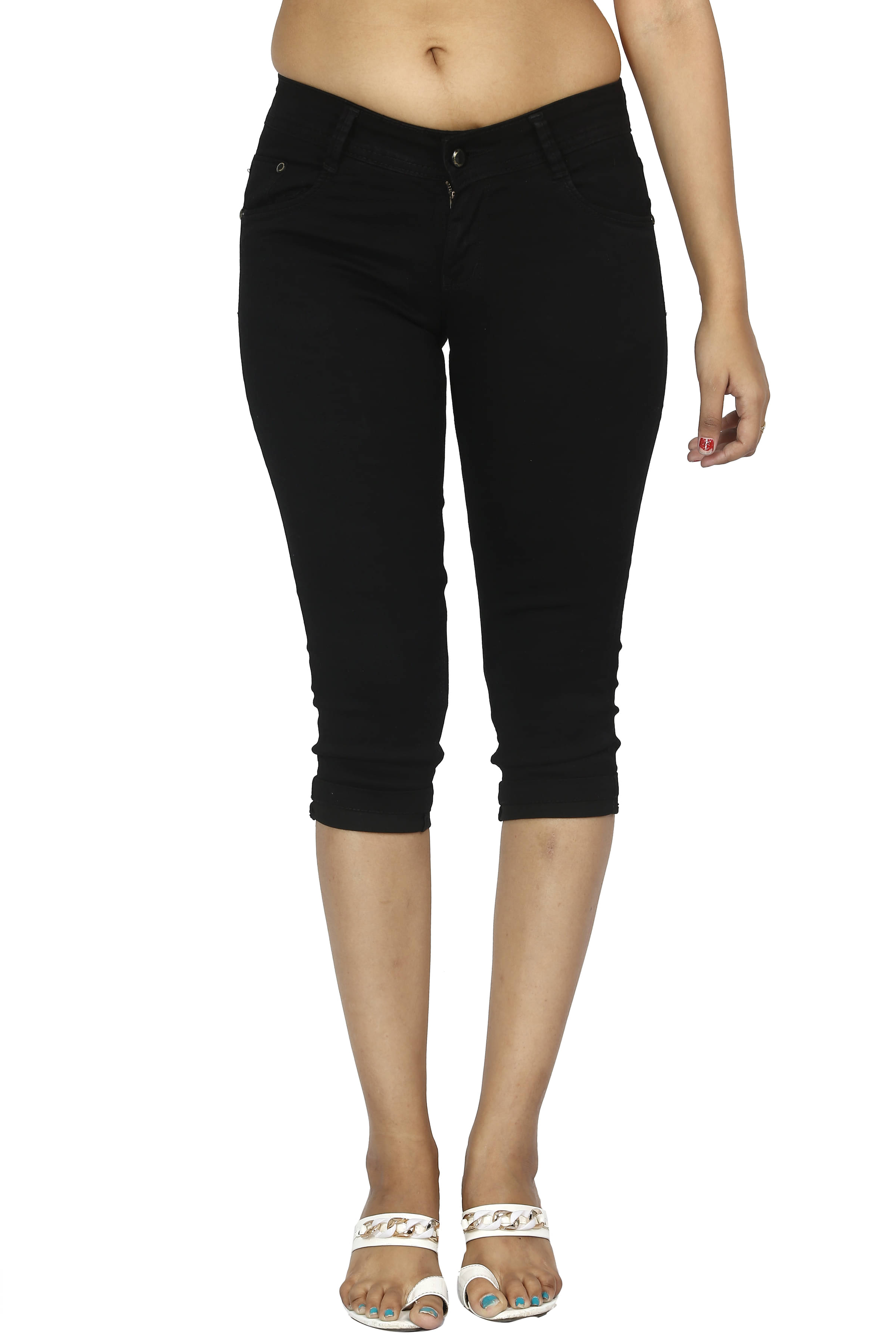     			FCK-3 Denim Hot Pants - Black