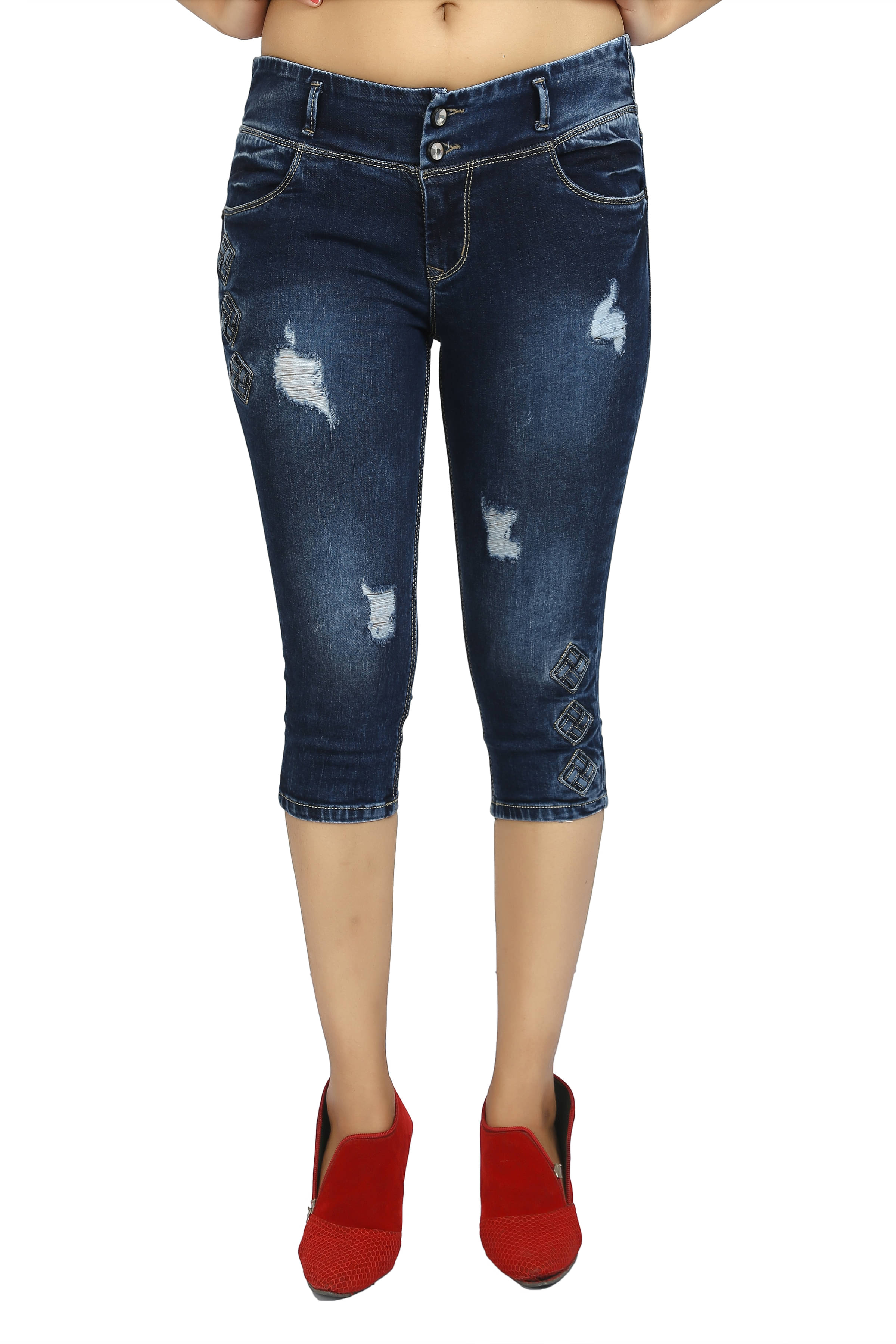     			FCK-3 Denim Hot Pants - Blue