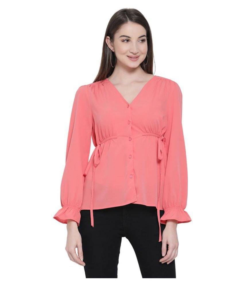 Oxolloxo Women's Polyester Regular Top ( Pink ) Oxolloxo Women's Polyester Regular Top ( Pink )