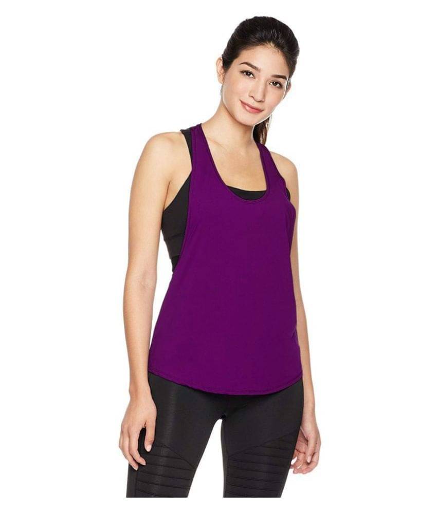 THE BLAZZE Cotton Tank Tops - Purple     			THE BLAZZE Cotton Tank Tops - Purple