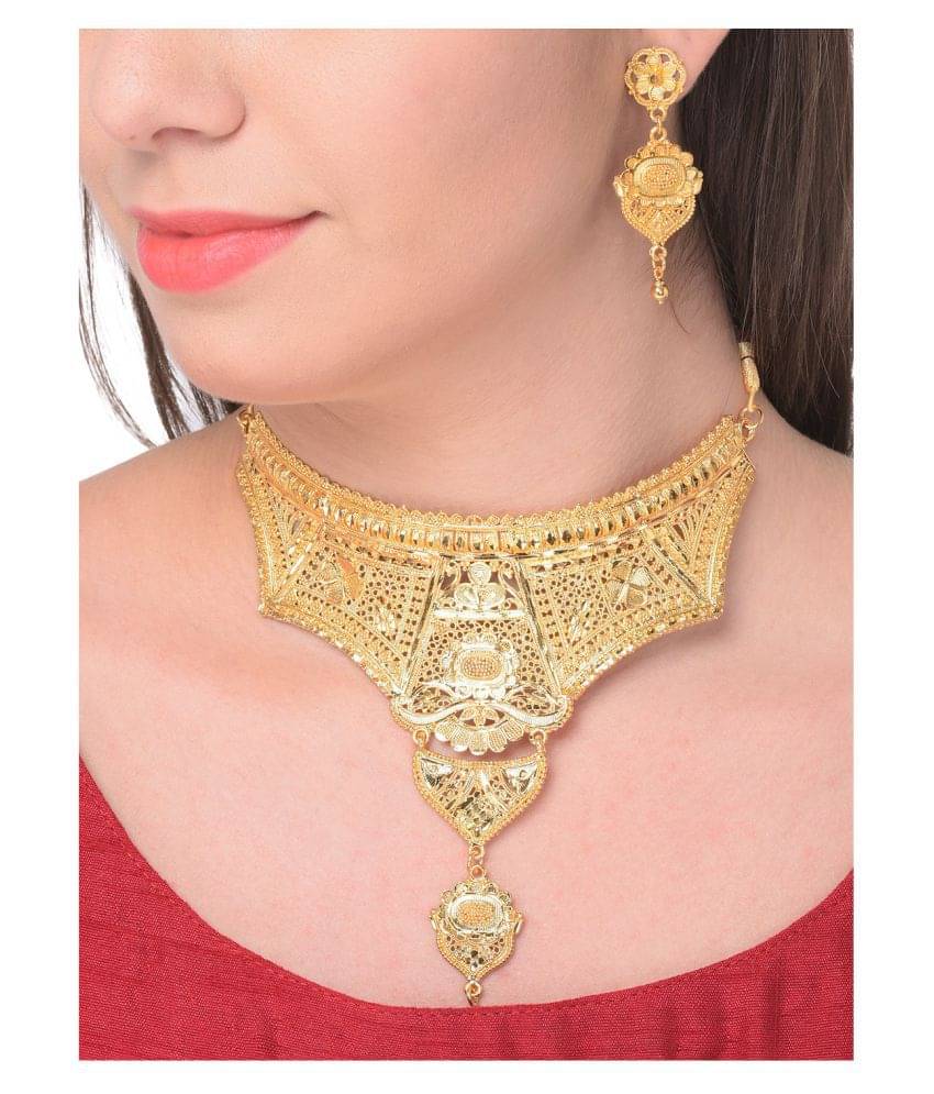 Bhagya Lakshmi - Gold Alloy Necklace Set ( Pack of 1 )     			Bhagya Lakshmi - Gold Alloy Necklace Set ( Pack of 1 )
