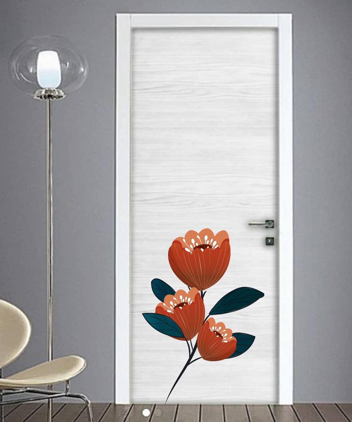 Sticker Studio Floral Floral Sticker ( 58 x 43 cms )