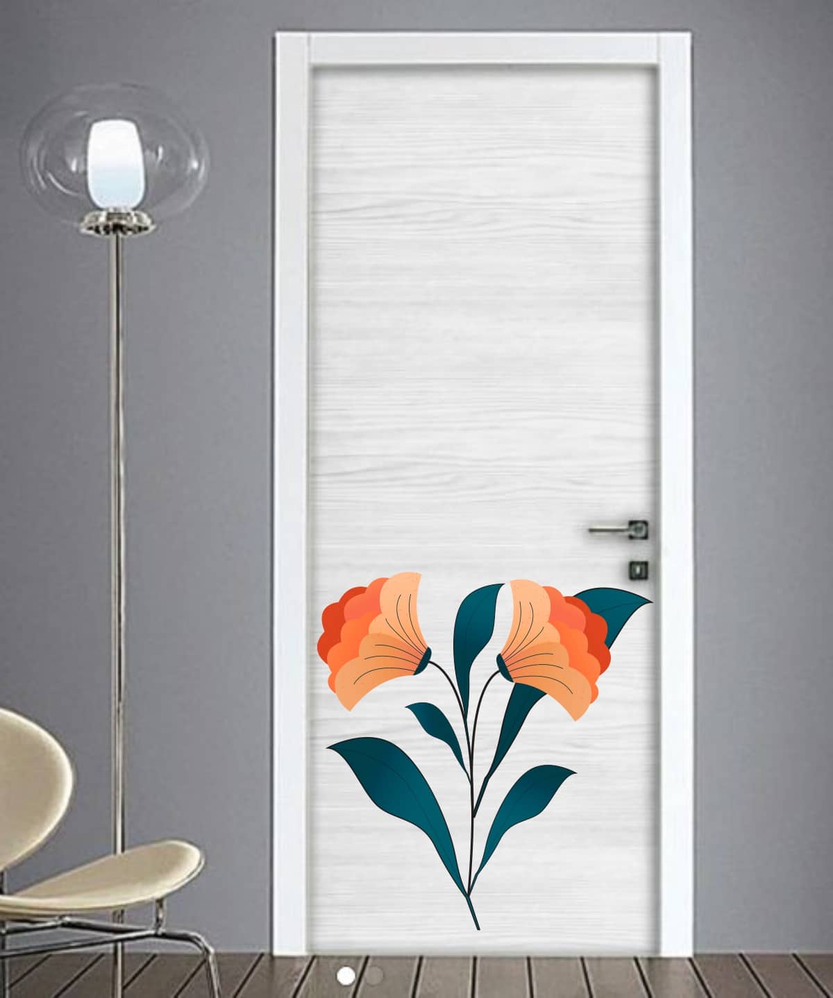 Sticker Studio Floral Floral Sticker ( 58 x 56 cms )