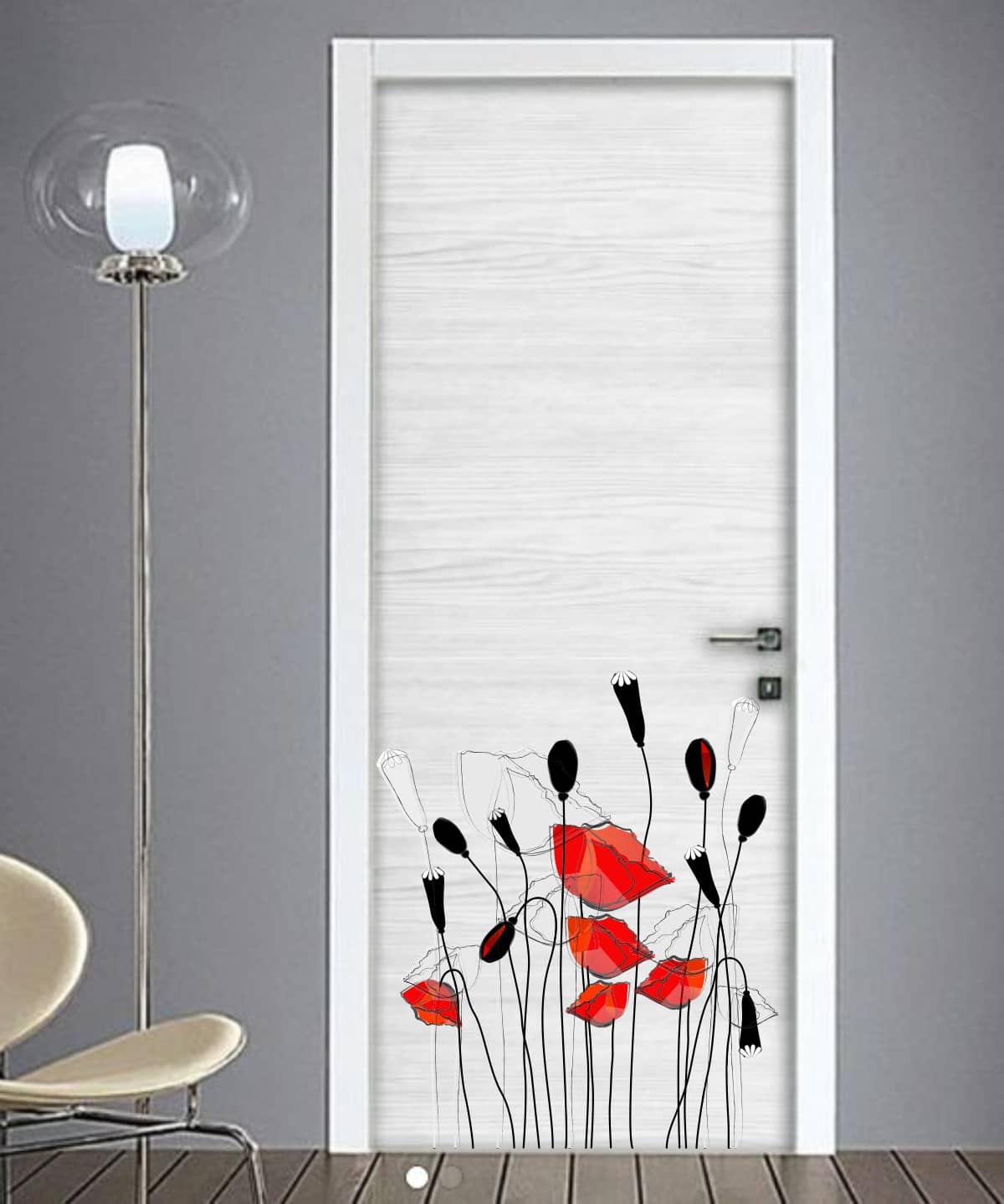 Sticker Studio Floral Floral Sticker ( 58 x 48 cms )