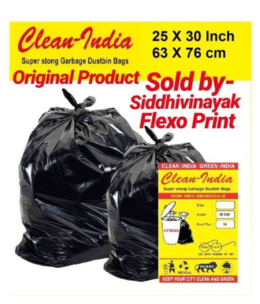 C-I - Large 28 pcs - 25X30 Black Disposable Garbage Trash Waste Dustbin Bags of 63cm x 76cm | pack of 2 X 14 bags - total 28 pcs C-I - Large 28 pcs - 25X30 Black Disposable Garbage Trash Waste Dustbin Bags of 63cm x 76cm | pack of 2 X 14 bags - total 28 pcs