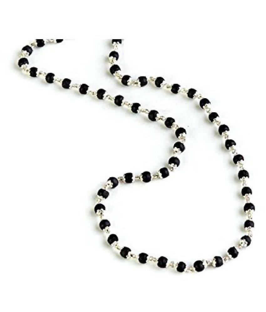 Black Silver Cap Tulsi Mala Black Silver Cap Tulsi Mala