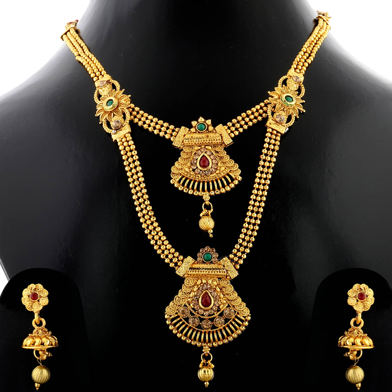Silver Shine Alloy Golden Choker Gold Plated Necklaces Set Silver Shine Alloy Golden Choker Gold Plated Necklaces Set