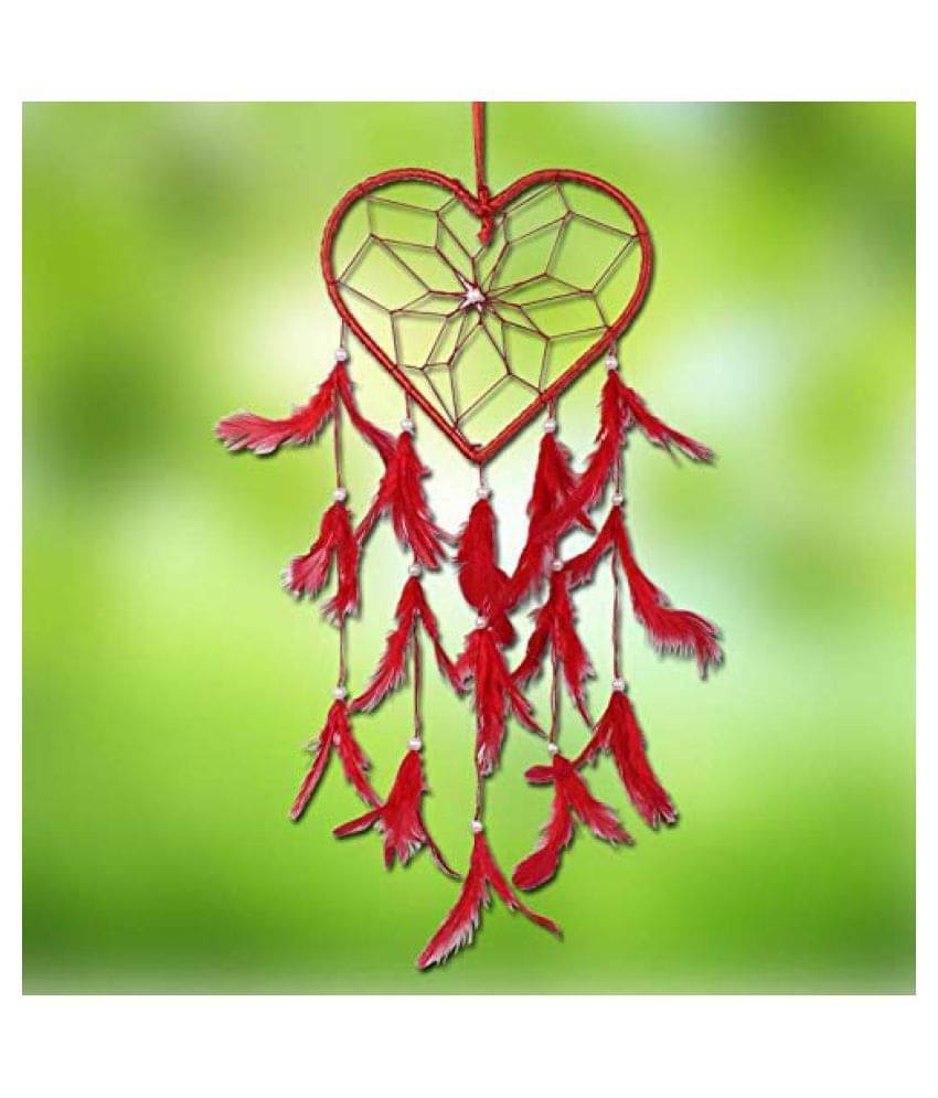 VR Creatives Feather Red Dream Catcher - Pack of 1 ( X cms ) VR Creatives Feather Red Dream Catcher - Pack of 1 ( X cms )