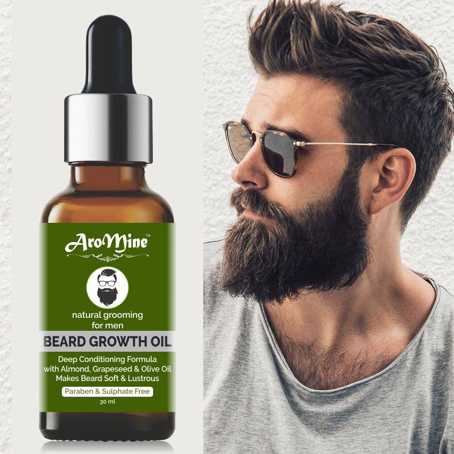 Aromine Natural Beard Oil For Growth 30 ml     			Aromine Natural Beard Oil For Growth 30 ml