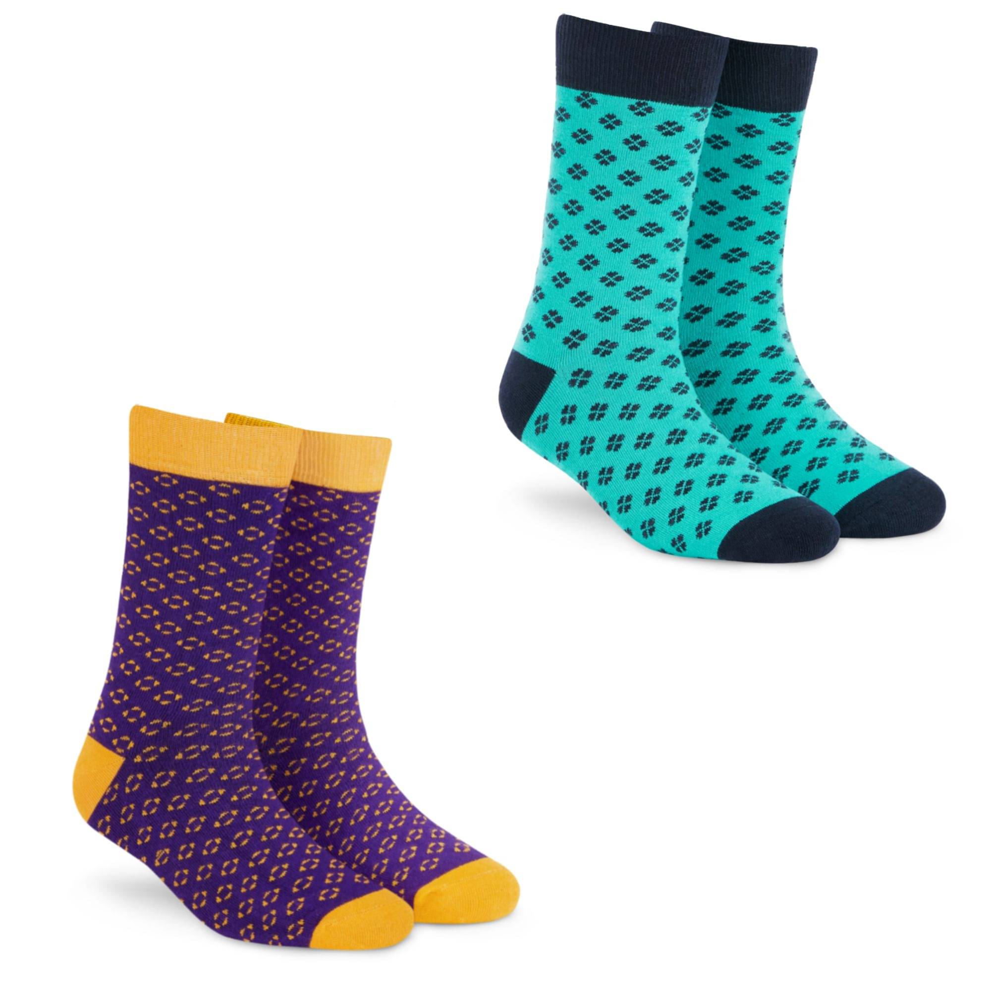     			Dynamocks Multi Casual Full Length Socks Pack of 2