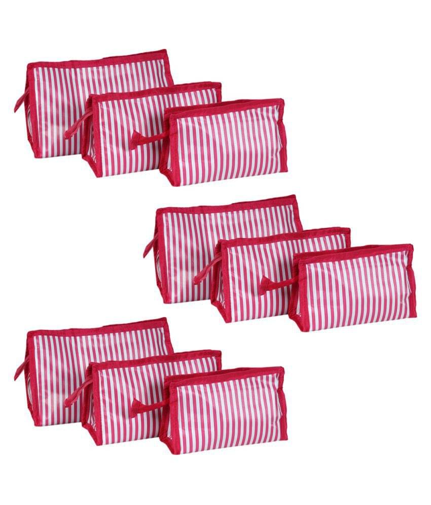     			PrettyKrafts Pink Vanity Kit and pouches - 9 Pcs