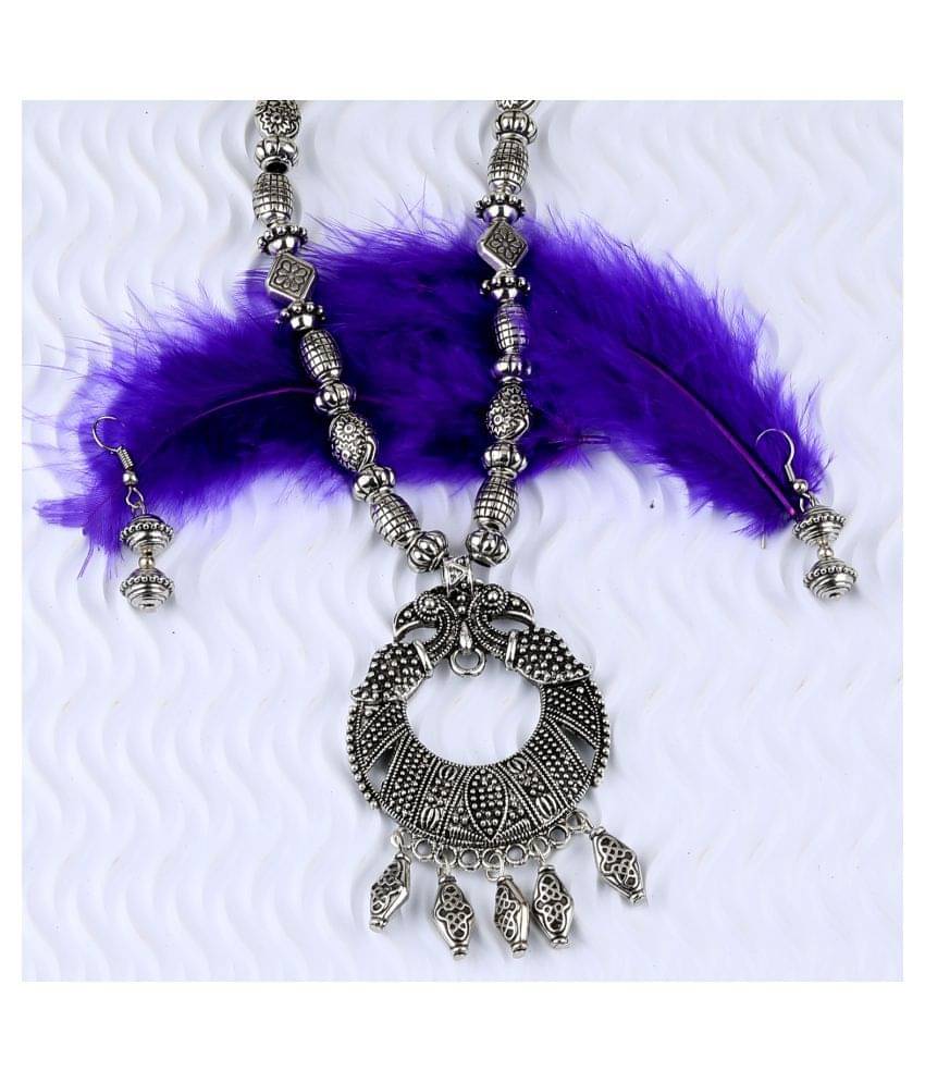 SILVERSHINE Charm Silver Oxidised Adjustable Pendant Designer mala set Jewellery for Women girl SILVERSHINE Charm Silver Oxidised Adjustable Pendant Designer mala set Jewellery for Women girl
