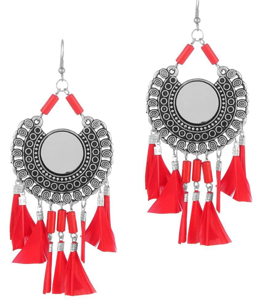    			Darshini Designs Red  Color Boho Inspired Earrings For Women And Girls