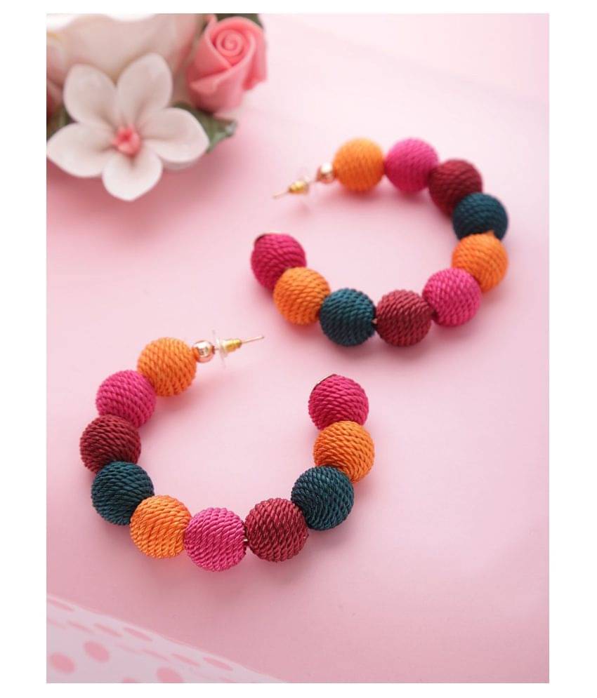    			Prita Mutlticolor Gold-Plated Trendy Hoop Earrings for Women and Girls