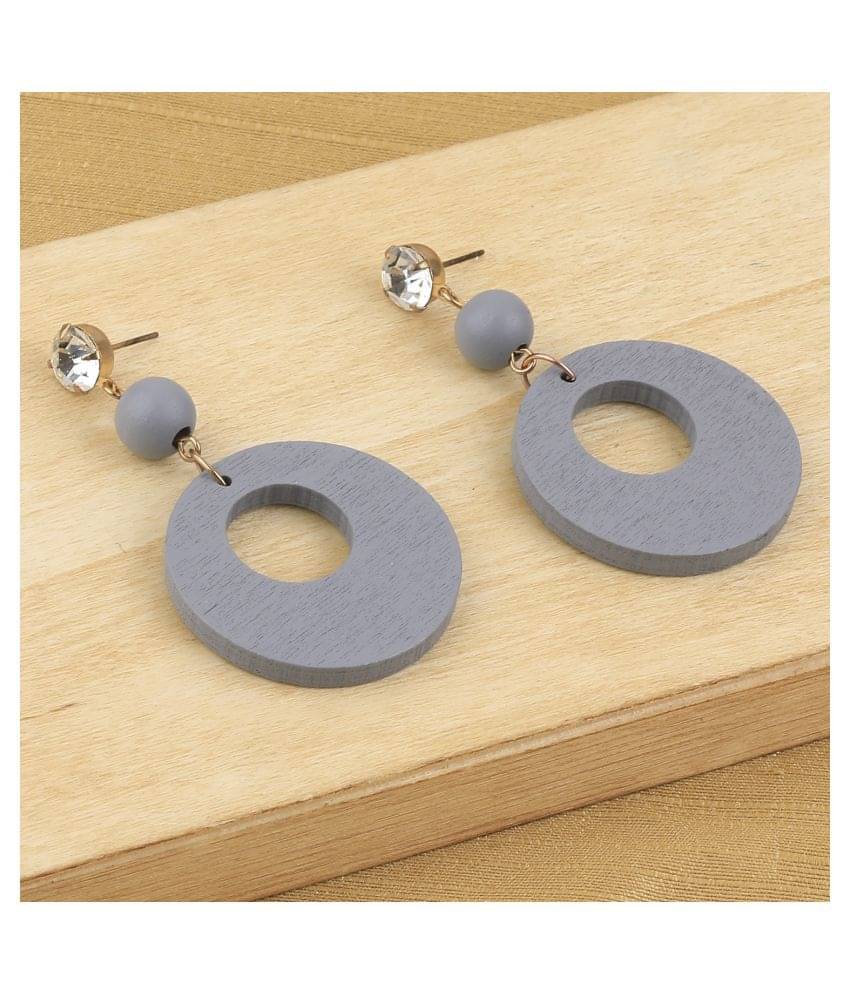 SILVER SHINE Handmade Designer Diamond Wooden Light Weight Earrings for Girls and Women.     			SILVER SHINE Handmade Designer Diamond Wooden Light Weight Earrings for Girls and Women.