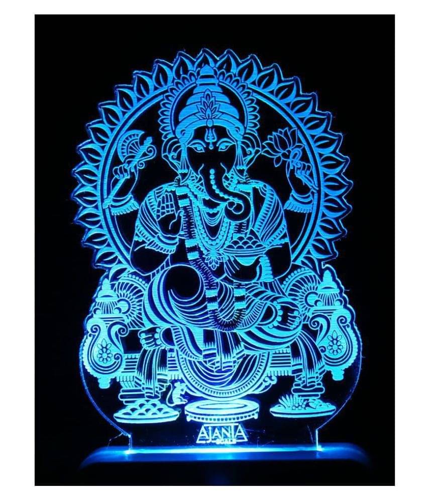 SUPER AJANTA 2027 Lord Ganesh Vighnharta 3D Night Lamp Multi - Pack of 1 SUPER AJANTA 2027 Lord Ganesh Vighnharta 3D Night Lamp Multi - Pack of 1