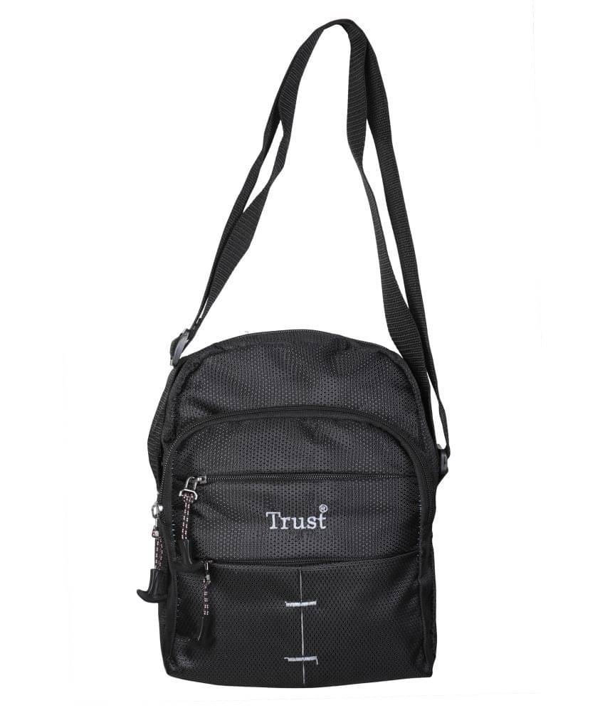    			Trust Black Polyester Casual Messenger Bag
