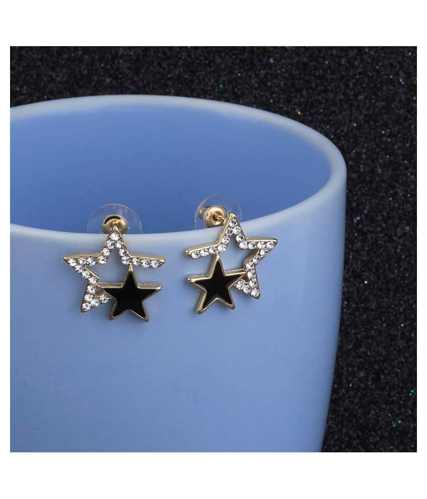Silver Shine - Golden Stud Earrings ( Pack of 1 ) - Earrings | Buy online on ZillyBuy