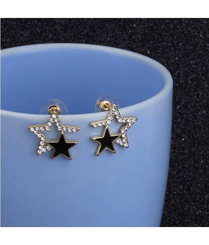 Silver Shine - Golden Stud Earrings ( Pack of 1 ) - Earrings | Buy online on ZillyBuy