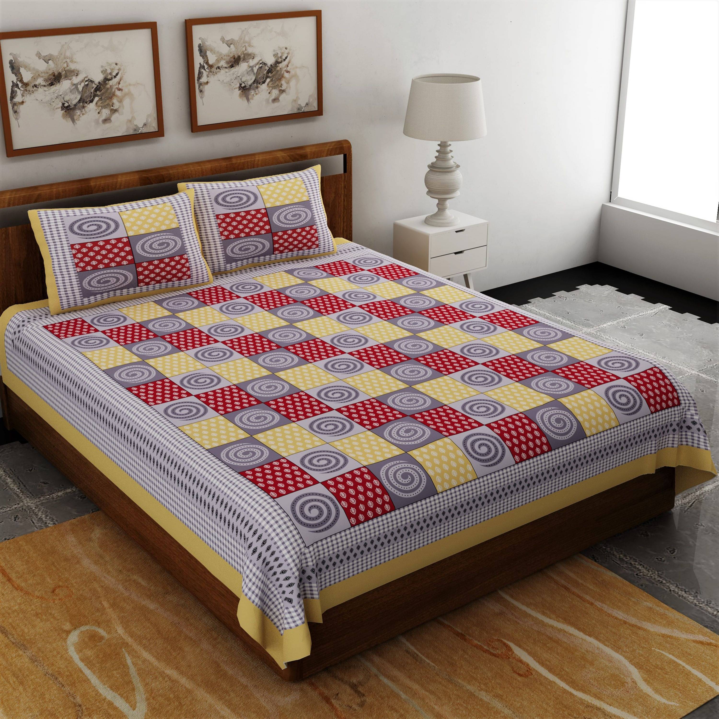 Uniqchoice Cotton King Bedsheet ( Beige )     			Uniqchoice Cotton King Bedsheet ( Beige )