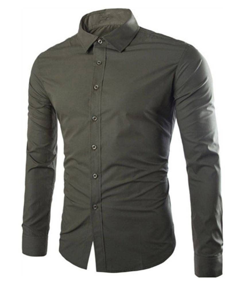     			Vida Loca - Green Cotton Slim Fit Men's Casual Shirt (Pack of 1 )