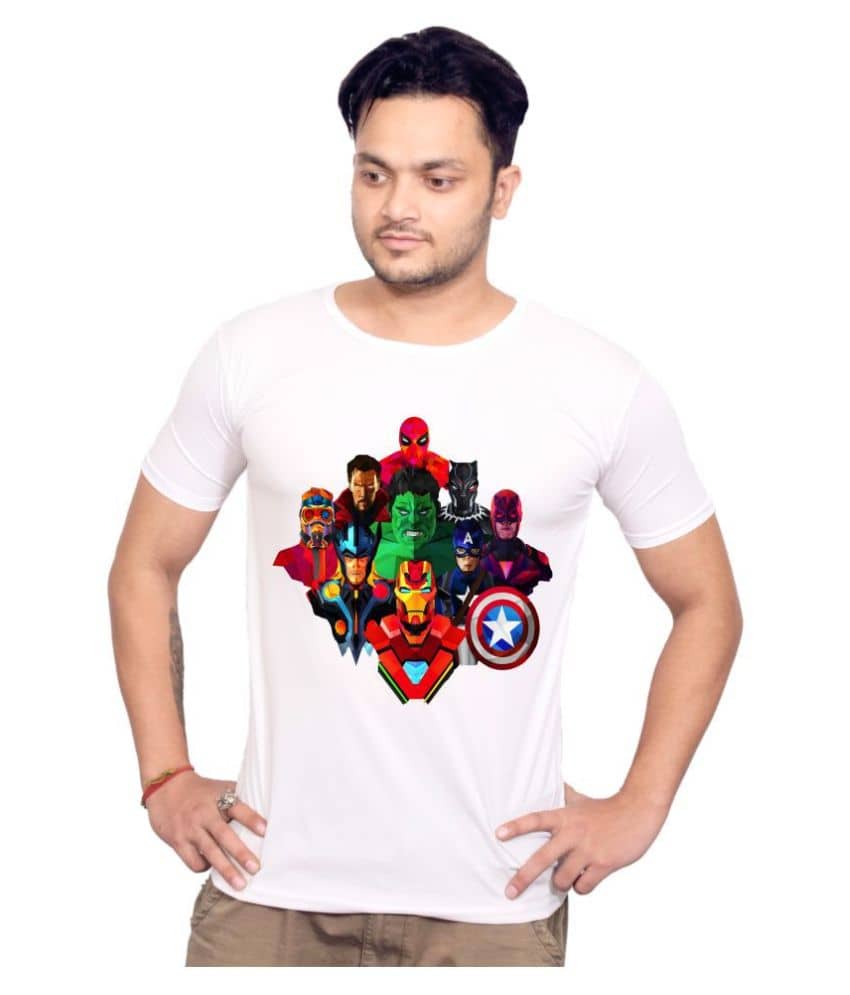 Nityanand Enterprises White Cotton Blend T-Shirt