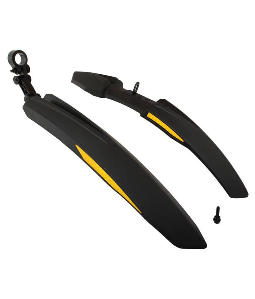 Dark Horse Bicycle Atom Mudguard with Reflective Tape, Black-Yellow - Sports and Fitness Equipment | Buy online on ZillyBuy