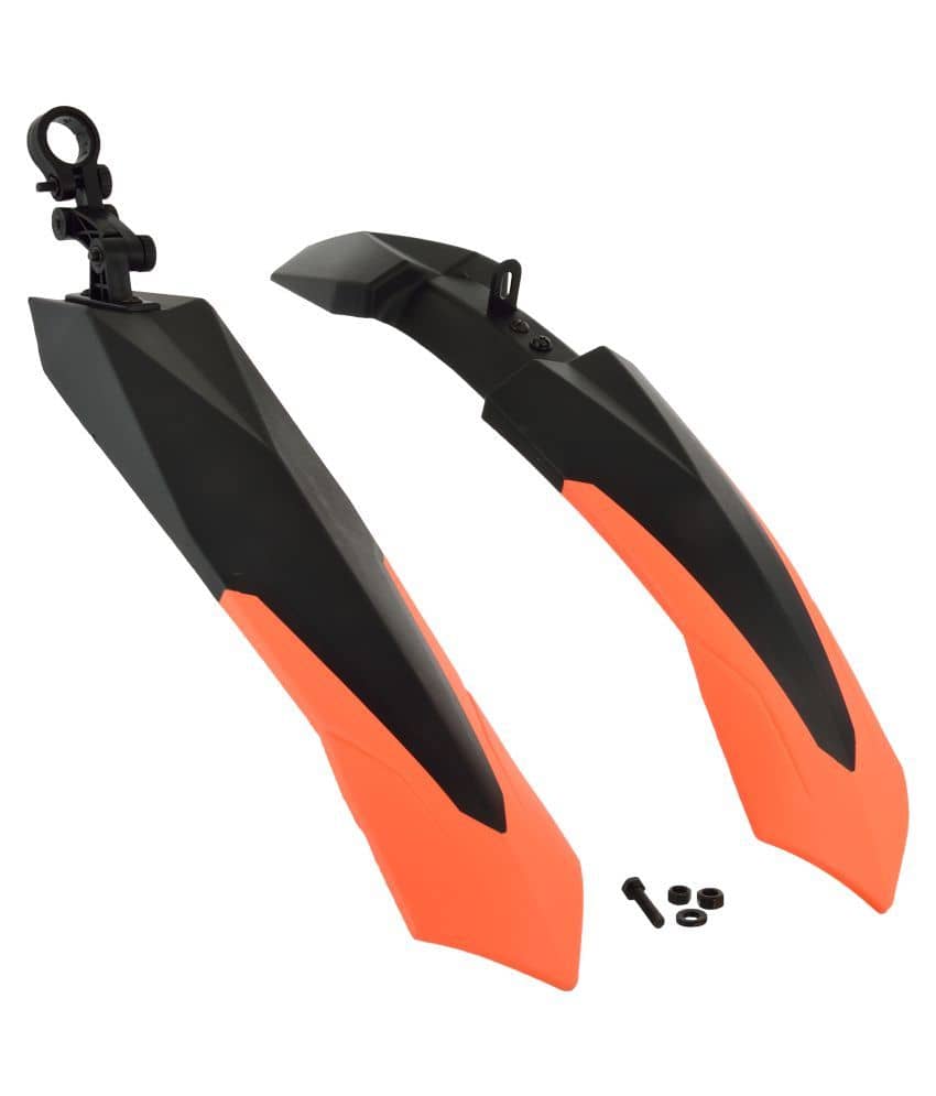 Dark Horse Bicycle Dual Tone Front & Rear Mudguard, Black-Orange - Sports and Fitness Equipment | Buy online on ZillyBuy