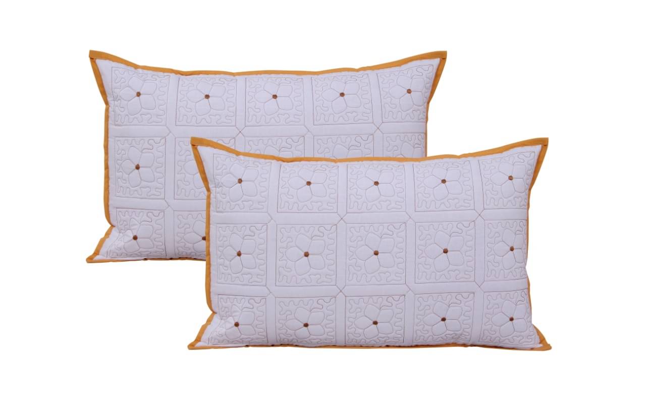     			MAHALUXMI COLLECTION Pack of 2 White Pillow Cover