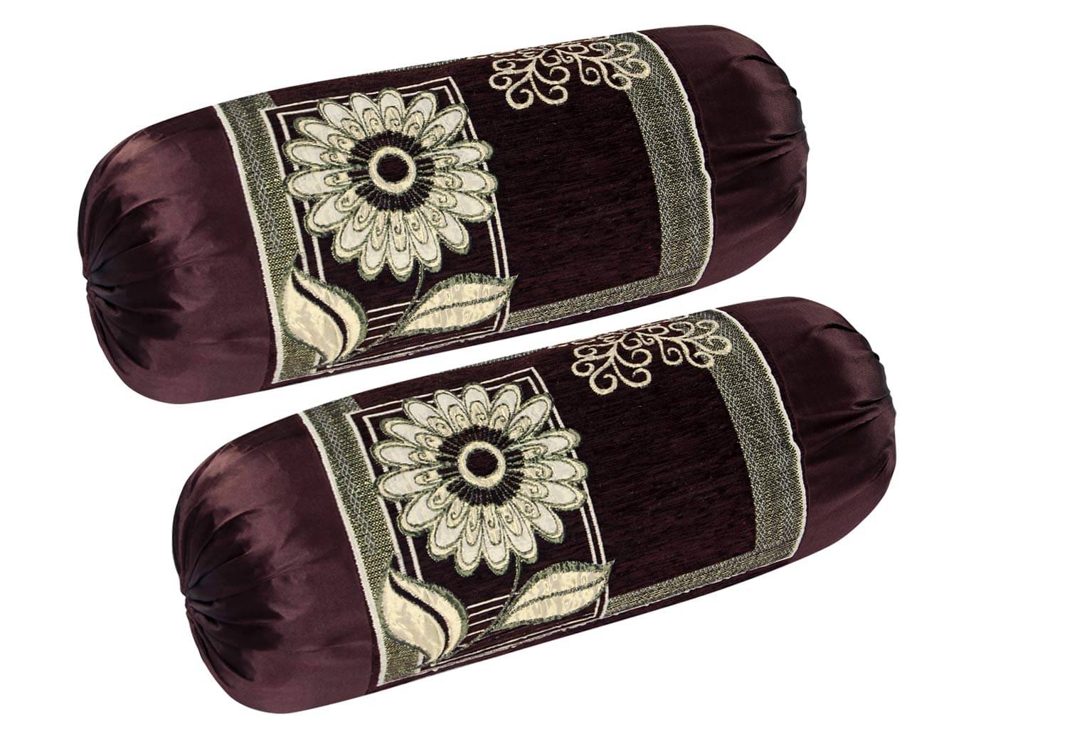     			MAHALUXMI COLLECTION Set of 2 Velvet Bolster Covers
