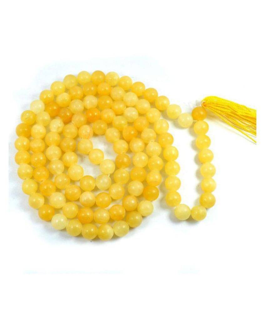     			vikki collection108 +1 Beads Agate Hakik Mala for Brihaspati/Ma Baglamukhi Japa Mantras (Yellow)