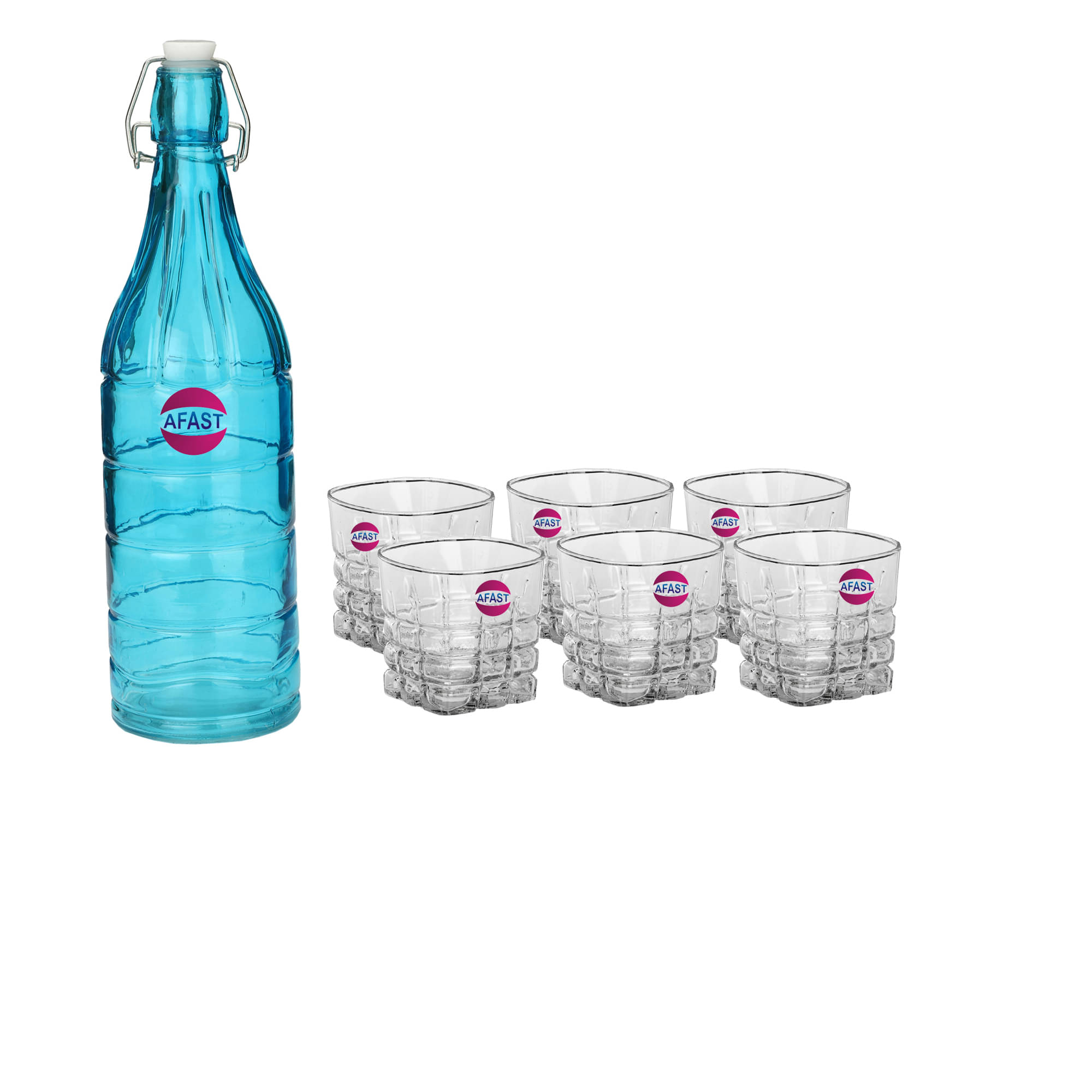 Somil Glass Bottle Glass Set, Transparent, Pack Of 7, 1000 ml Somil Glass Bottle Glass Set, Transparent, Pack Of 7, 1000 ml