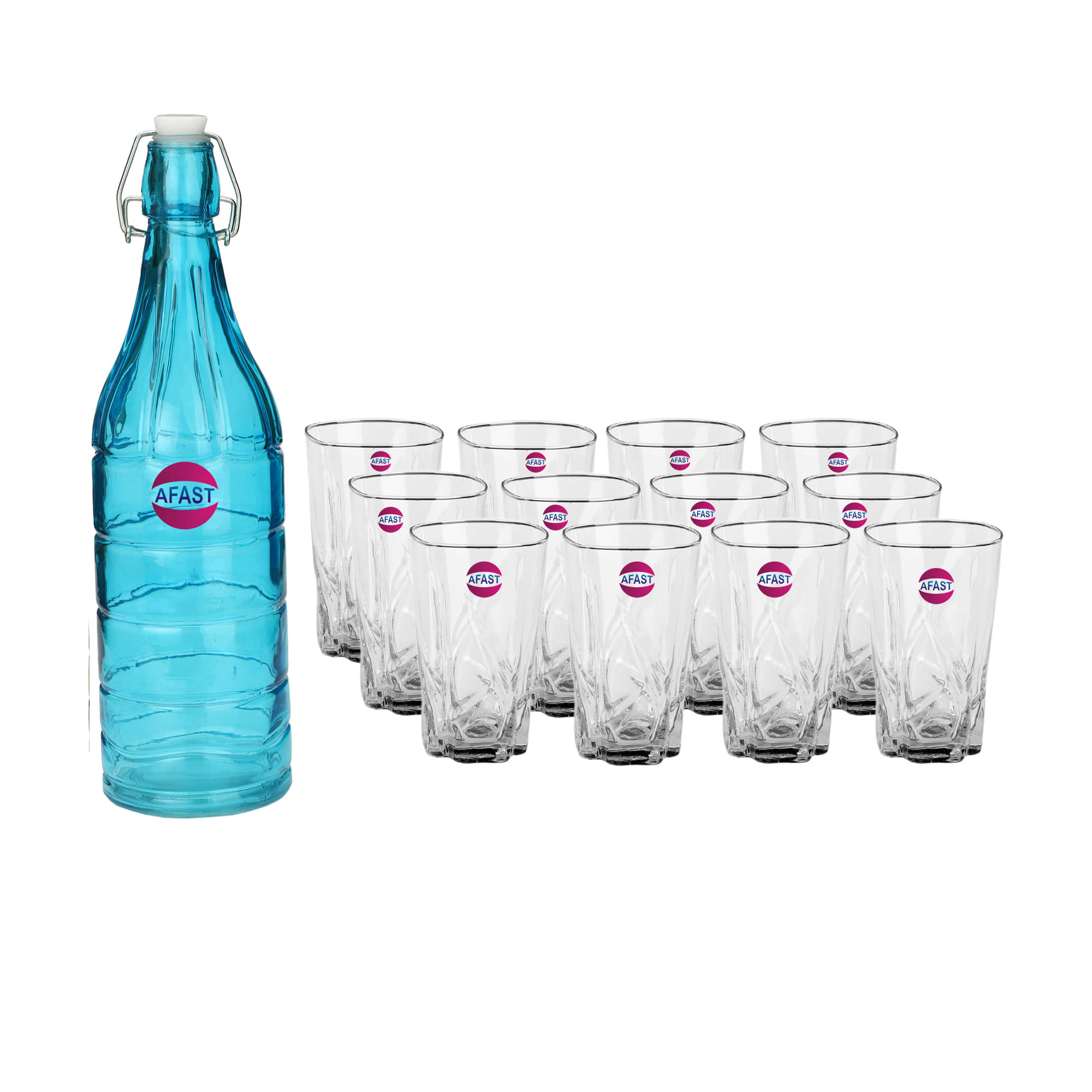 Somil Glass Bottle Glass Set, Transparent, Pack Of 13, 1000 ml Somil Glass Bottle Glass Set, Transparent, Pack Of 13, 1000 ml