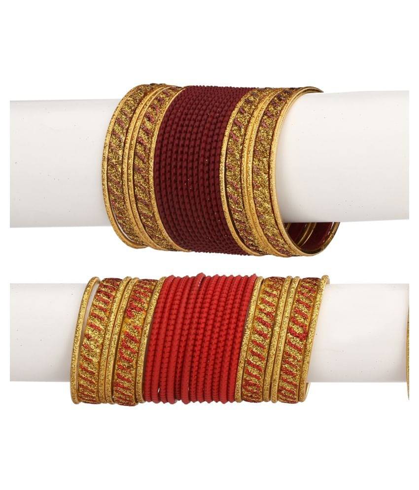     			AFAST Colorful Combo Of 2 Metal Bangle Set, For Party And Daily Use, 24 Bangle Each Color