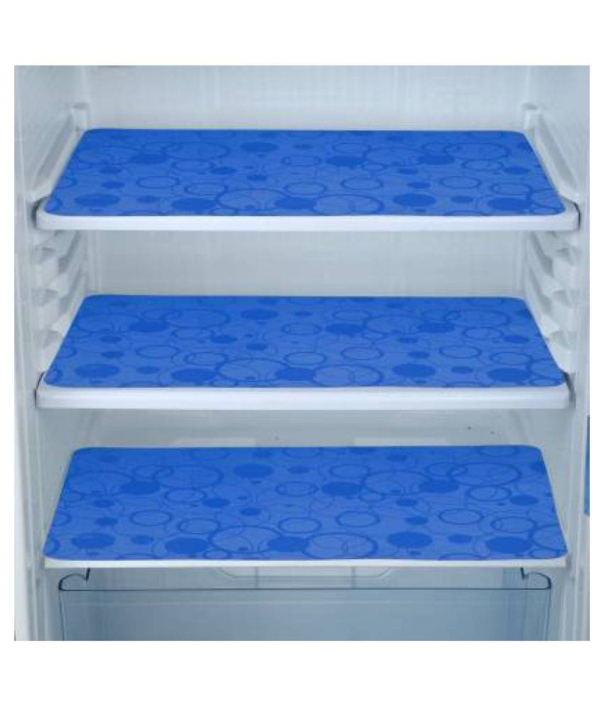 Himanshi Set of 3 PVC Blue Fridge Mats Himanshi Set of 3 PVC Blue Fridge Mats