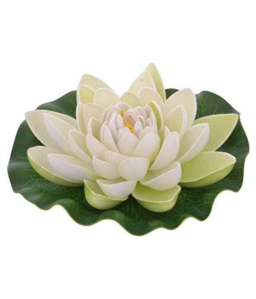     			Home Adhya Lotus White Floating Flowers - Pack of 1